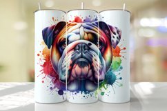 Bulldog Tumbler Wrap Sublimation Design Product Image 1