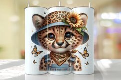 Cheetah with Sunflower Tumbler Wrap Sublimation Product Image 1