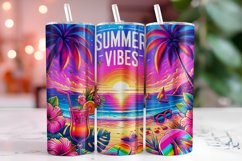 Summer Vibes Tumbler Wrap Sublimation, 20oz Tumbler Wrap Product Image 1