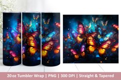 Colorful Butterflies Tumbler Wrap Sublimation Product Image 1