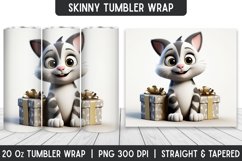 Cute Cat Tumbler Sublimation Wrap | Tumbler | Sublimation Product Image 1