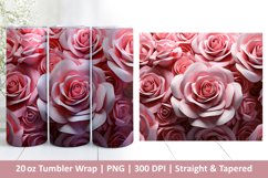 3D Paper Rose Tumbler | Valentines Tumbler | 3D Sublimation Product Image 1