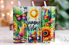 Summer Vibes 20oz Tumbler Wrap Sublimation Product Image 1