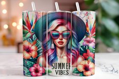 Summer Vibes 20oz Tumbler Wrap Sublimation Product Image 1