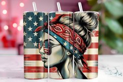 Patriotic Girl 4th of July 20oz Tumbler Wrap Sublimation Product Image 1