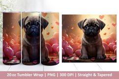 Cute Dog Tumbler Wrap | Valentines Tumbler | 3D Sublimation Product Image 1