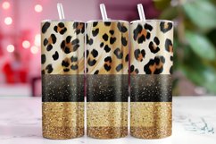 Cheetah Pattern Glitter Style 20oz Tumbler Wrap Sublimation Product Image 1