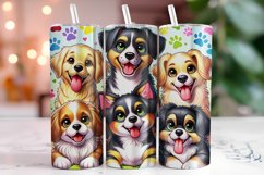 Cute Dogs Tumbler Wrap Sublimation, 20oz Tumbler Wrap Product Image 1
