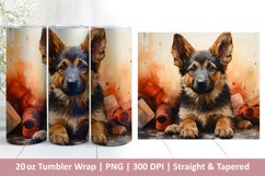 Cute Dog Tumbler Wrap | Valentines Tumbler | 3D Sublimation Product Image 1