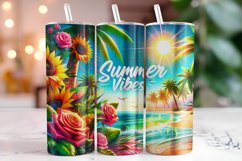 Summer Vibes 20oz Tumbler Wrap Sublimation Product Image 1