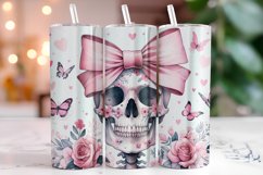 Skeleton Flowers 20oz Tumbler Wrap Sublimation Product Image 1