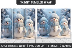 Snowman Tumbler Sublimation Wrap | | Sublimation Designs Product Image 1
