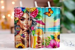 Summer Girl 20oz Tumbler Wrap Sublimation Product Image 1