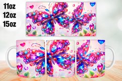 Vibrant Butterfly Mug Wrap Sublimation 11oz, 12oz, 15oz Product Image 1