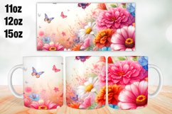 Flowers Mug Wrap Sublimation 11oz, 12oz, 15oz Product Image 1