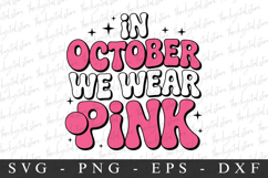 In October We wear Pink PNG | Breast Cancer Awareness Png Product Image 1