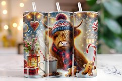 Christmas Highland Cow Tumbler Wrap | Christmas Product Image 1
