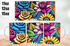 Flowers Mug Wrap Sublimation 11oz, 12oz, 15oz Product Image 1