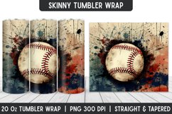 Baseball Tumbler Wrap | 3D Sublimation | Skinny Tumbler Product Image 1