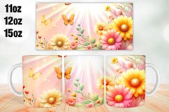 Flowers Mug Wrap Sublimation 11oz, 12oz, 15oz Product Image 1