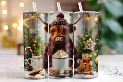 Christmas Highland Cow Tumbler Wrap | Christmas Product Image 1