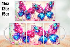 Vibrant Butterfly Mug Wrap Sublimation 11oz, 12oz, 15oz Product Image 1