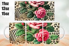 Rose Flowers Mug Wrap Sublimation 11oz, 12oz, 15oz Product Image 1