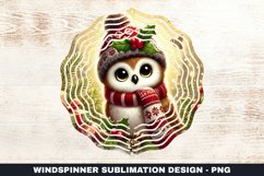 Christmas Owl Wind Spinner Sublimation Design Product Image 1