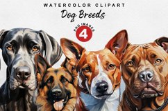 Dog Breeds Clipart | Watercolor Clipart | Dog love Product Image 1