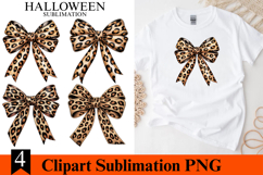 4 Halloween Leopard Bow Clipart PNG | Spooky Season Png Product Image 1