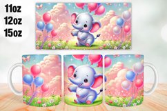 Elephant Valentine Day Mug Wrap Sublimation 11oz, 12oz, 15oz Product Image 1