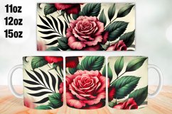 Rose Flowers Mug Wrap Sublimation 11oz, 12oz, 15oz Product Image 1