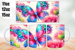 Vibrant Butterfly Mug Wrap Sublimation 11oz, 12oz, 15oz Product Image 1