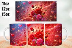 Flowers Valentine Day Mug Wrap Sublimation 11oz, 12oz, 15oz Product Image 1