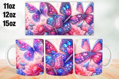 Vibrant Butterfly Mug Wrap Sublimation 11oz, 12oz, 15oz Product Image 1
