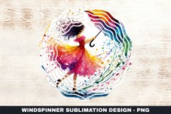 Girl with Umbrella Wind Spinner Sublimation Design Product Image 1