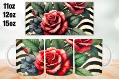Rose Flowers Mug Wrap Sublimation 11oz, 12oz, 15oz Product Image 1