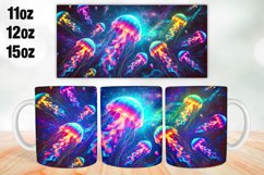 Jellyfish Mug Wrap Sublimation 11oz, 12oz, 15oz Product Image 1