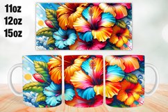 Hibiscus Mug Wrap Sublimation 11oz, 12oz, 15oz Product Image 1