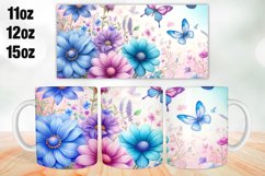Flowers Mug Wrap Sublimation 11oz, 12oz, 15oz Product Image 1