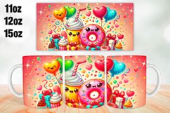 Donut Valentine Day Mug Wrap Sublimation 11oz, 12oz, 15oz Product Image 1
