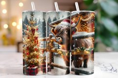 Christmas Highland Cow Tumbler Wrap | Christmas Product Image 1