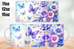 Flowers Mug Wrap Sublimation 11oz, 12oz, 15oz Product Image 1