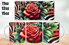Rose Flowers Mug Wrap Sublimation 11oz, 12oz, 15oz Product Image 1