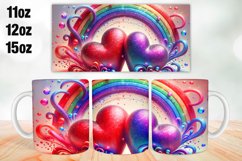 Hearts Mug Wrap Sublimation 11oz, 12oz, 15oz Product Image 1