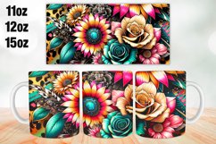 Flowers Mug Wrap Sublimation 11oz, 12oz, 15oz Product Image 1