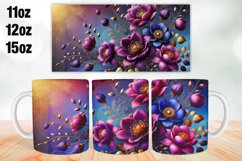 Flowers Mug Wrap Sublimation 11oz, 12oz, 15oz Product Image 1