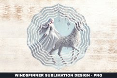 Christmas Girl &amp; Deer Wind Spinner Sublimation Design Product Image 1