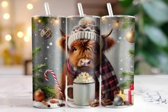 Christmas Highland Cow Tumbler Wrap | Christmas Product Image 1