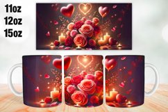Flowers Valentine Day Mug Wrap Sublimation 11oz, 12oz, 15oz Product Image 1